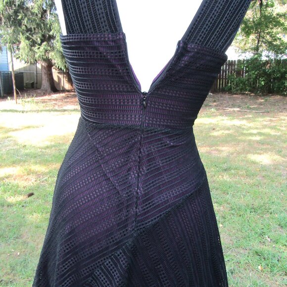 Guess Black Purple Dress Mesh Cocktail Size 2 - Picture 5 of 8